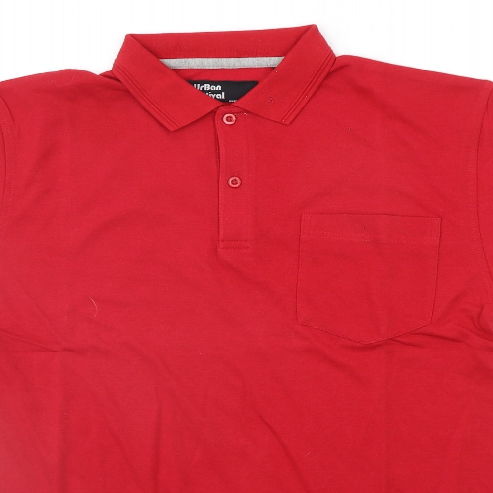 Urban Revival Mens Red    Polo Size M