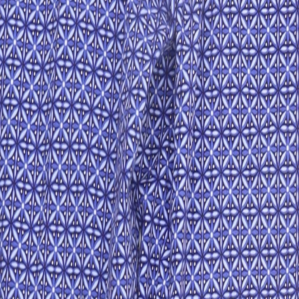 M&Co Womens Blue Geometric  Trousers  Size 12 L25 in