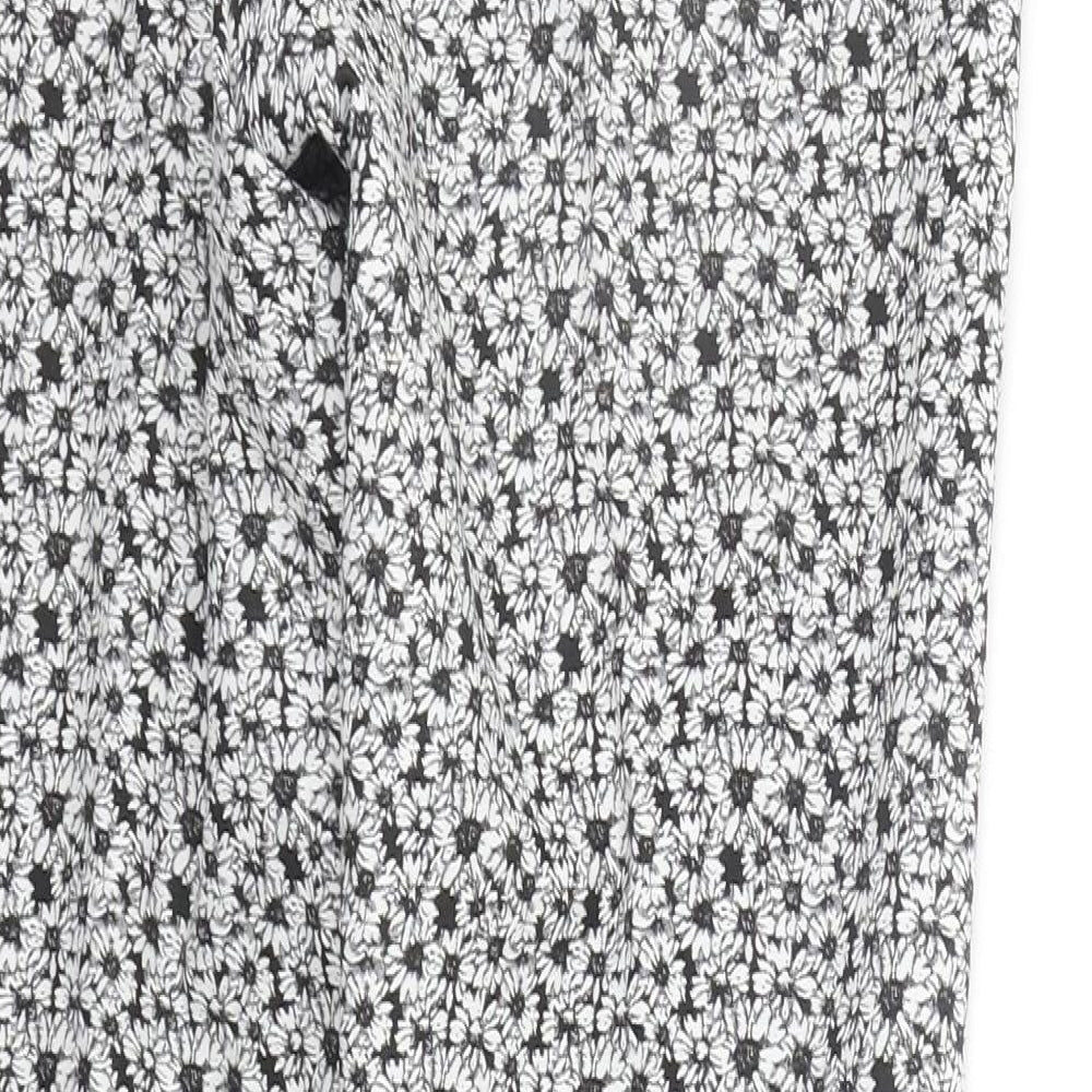 Miss Selfridge Womens White Geometric  Trousers  Size 10 L25 in