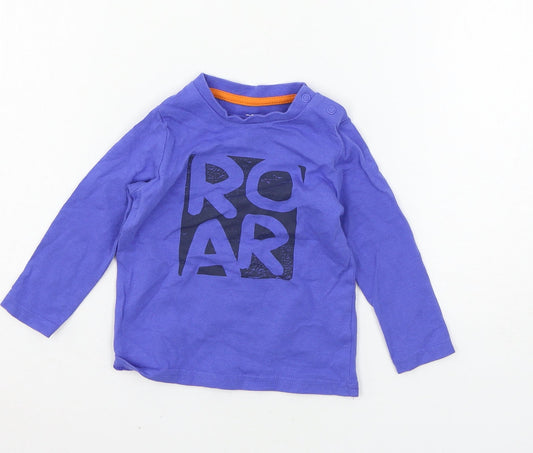 F&F Baby Blue  Jersey Basic T-Shirt Size 6-9 Months  - Roar