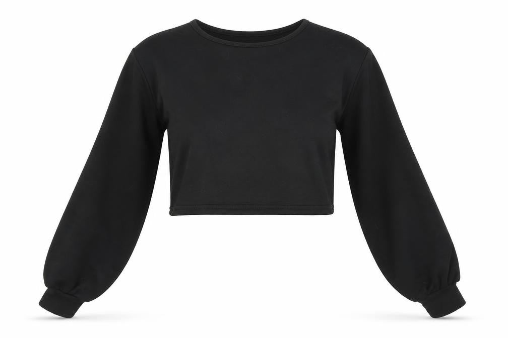 Boohoo Womens Black  Jersey Pullover Sweatshirt Size 6