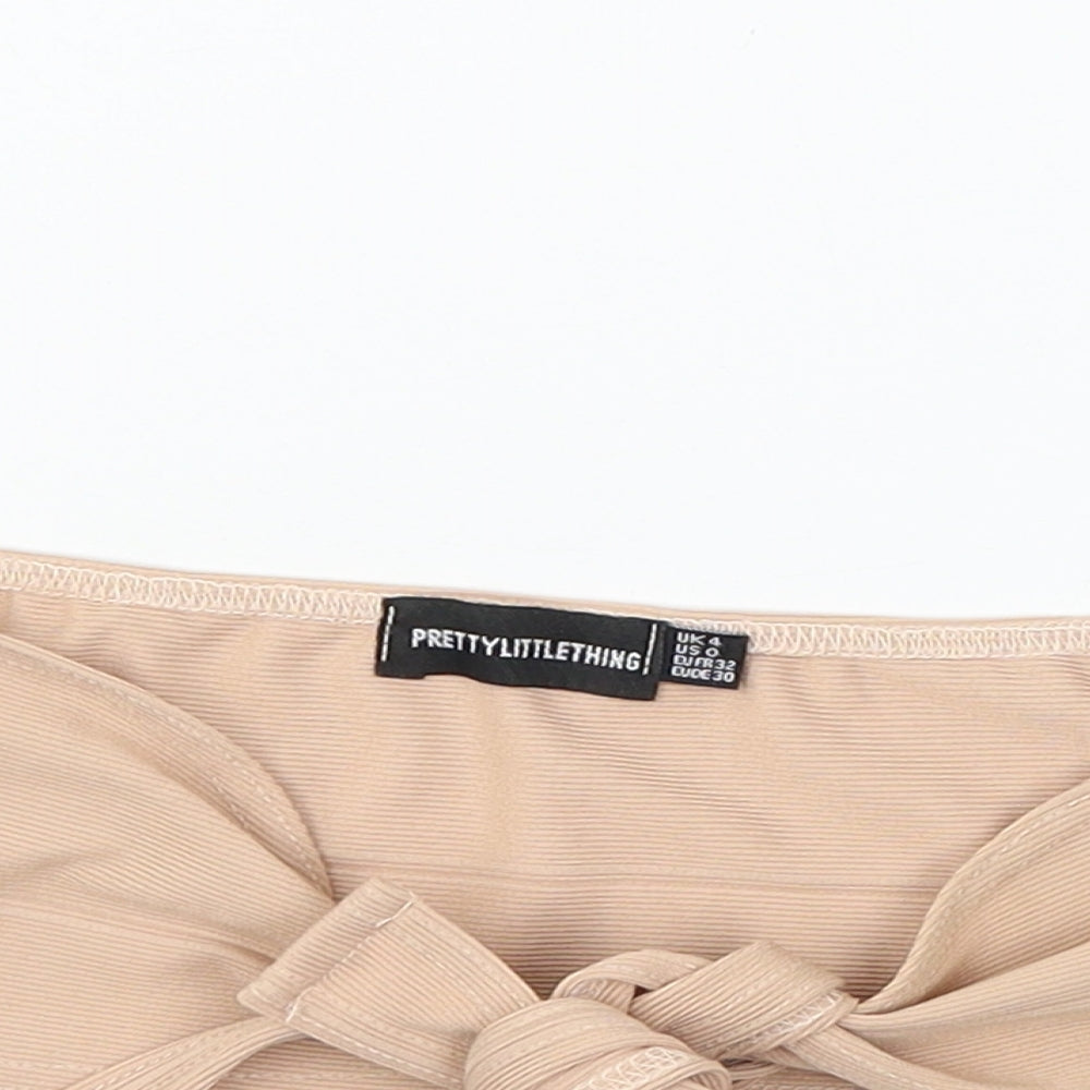 PRETTYLITTLETHING Womens Pink  Jersey Basic Tank Size 4  - Bandeau
