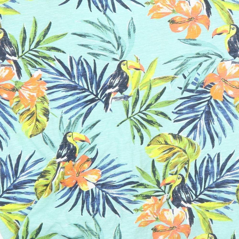 Julipa Womens Blue Floral  Basic Blouse Size 14