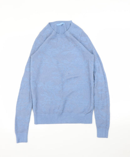 Next Womens Blue Floral  Pullover Jumper Size 8