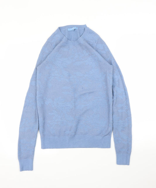 NEXT Womens Blue Floral  Pullover Jumper Size 8
