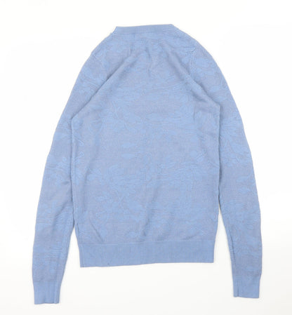 Next Womens Blue Floral  Pullover Jumper Size 8