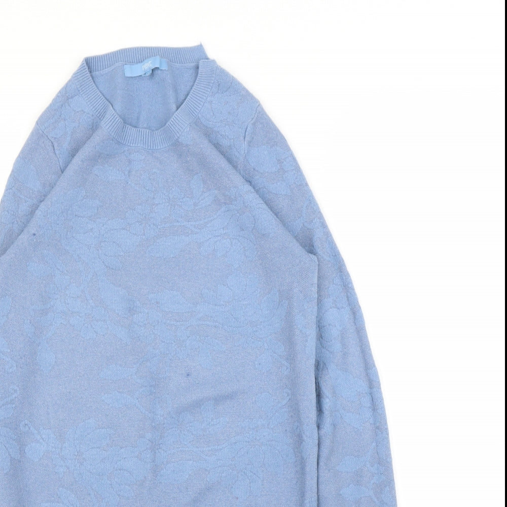 NEXT Womens Blue Floral  Pullover Jumper Size 8