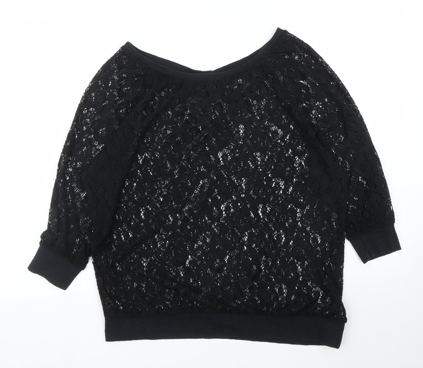 NEXT Womens Black Floral  Pullover Jumper Size 12