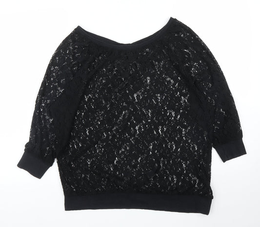 NEXT Womens Black Floral  Pullover Jumper Size 12