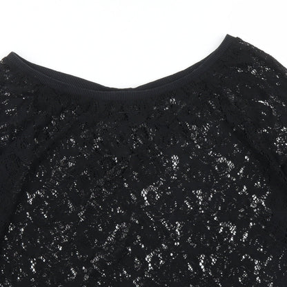 Preloved NEXT Womens Black Floral  Pullover Jumper Size 12 - Detail