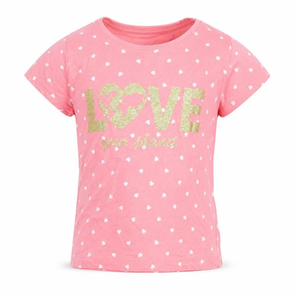 Primark Girls Pink Polka Dot  Basic T-Shirt Size 3 Years