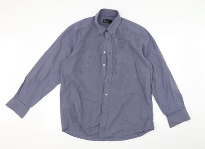 Preloved Marks and Spencer Mens Blue    Button-Up Size 16 - Front