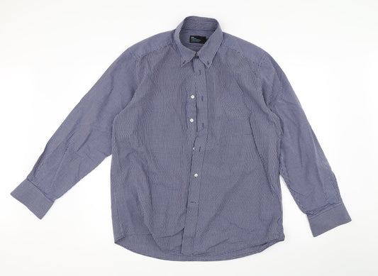 Marks and Spencer Mens Blue    Button-Up Size 16