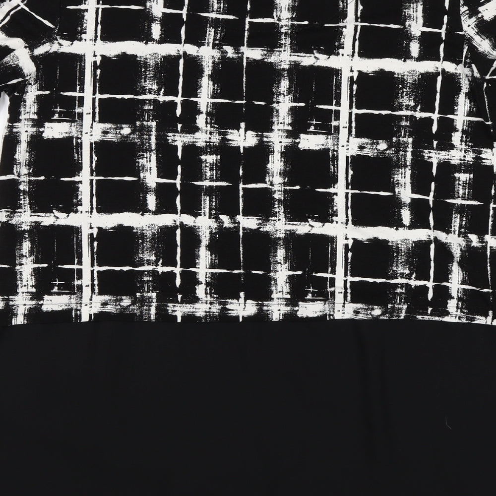 TU Womens Black Check  Basic Blouse Size 12
