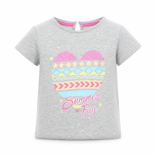 Pep&Co Boys Grey   Basic T-Shirt Size 2-3 Years  - Summer Fun