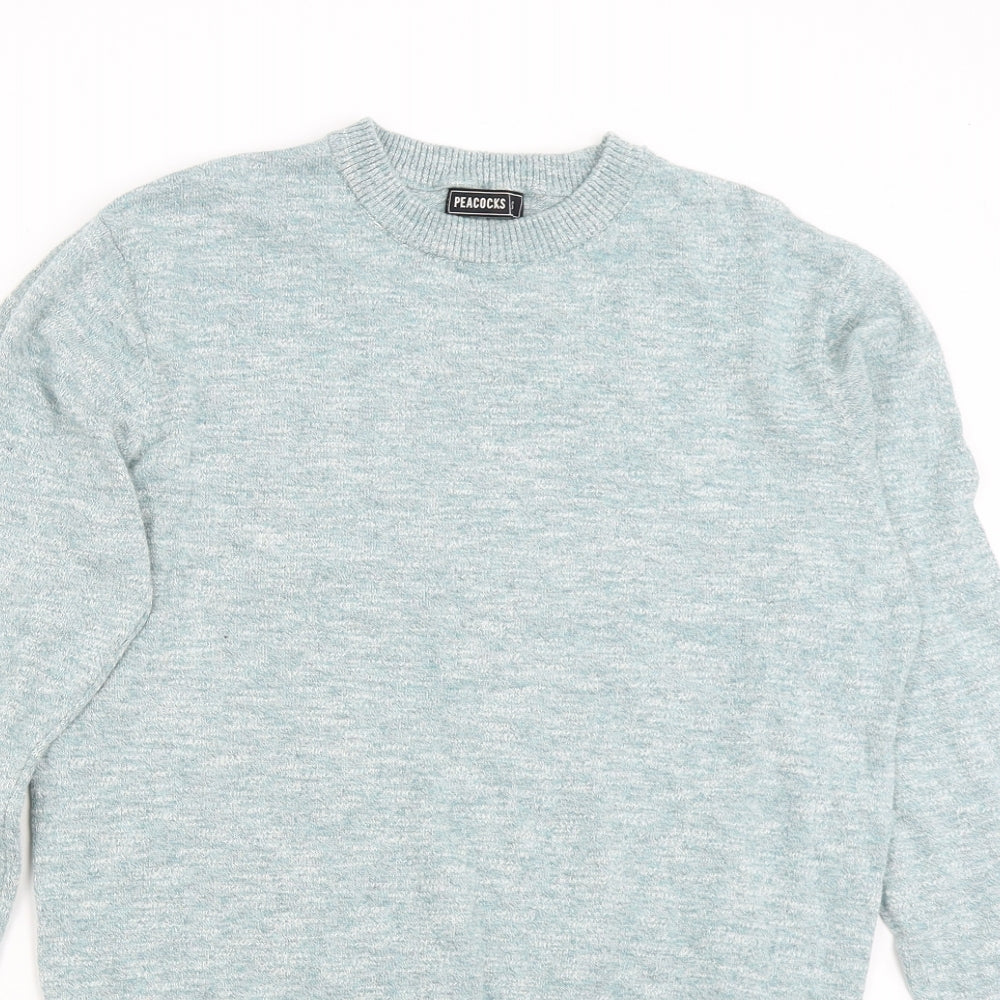 Peacock's Mens Green  Knit Pullover Jumper Size S