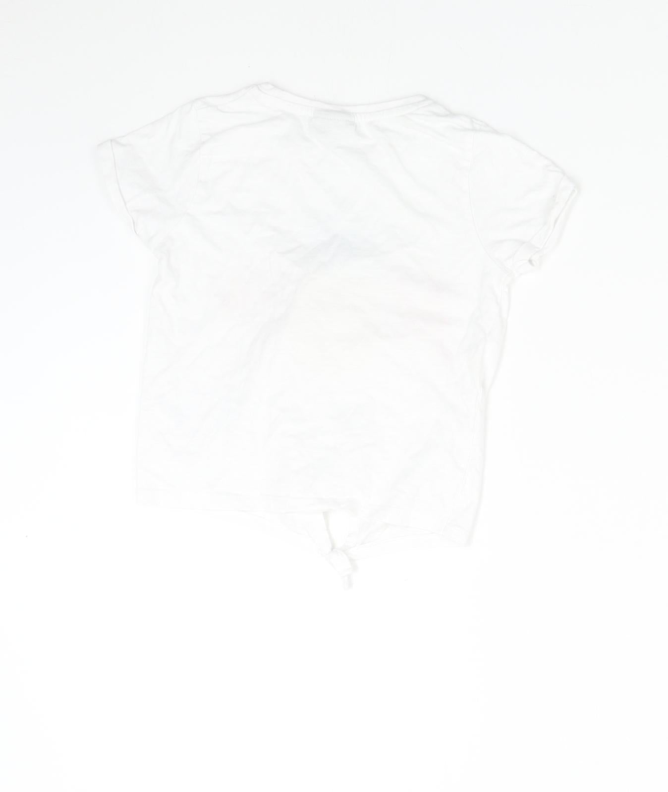 Matalan Girls White   Basic T-Shirt Size 6 Years