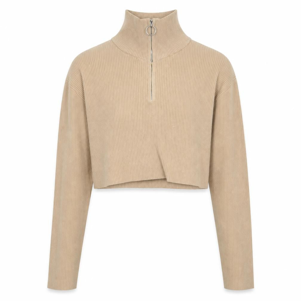 PRETTYLITTLETHING Womens Beige   Pullover Jumper Size S