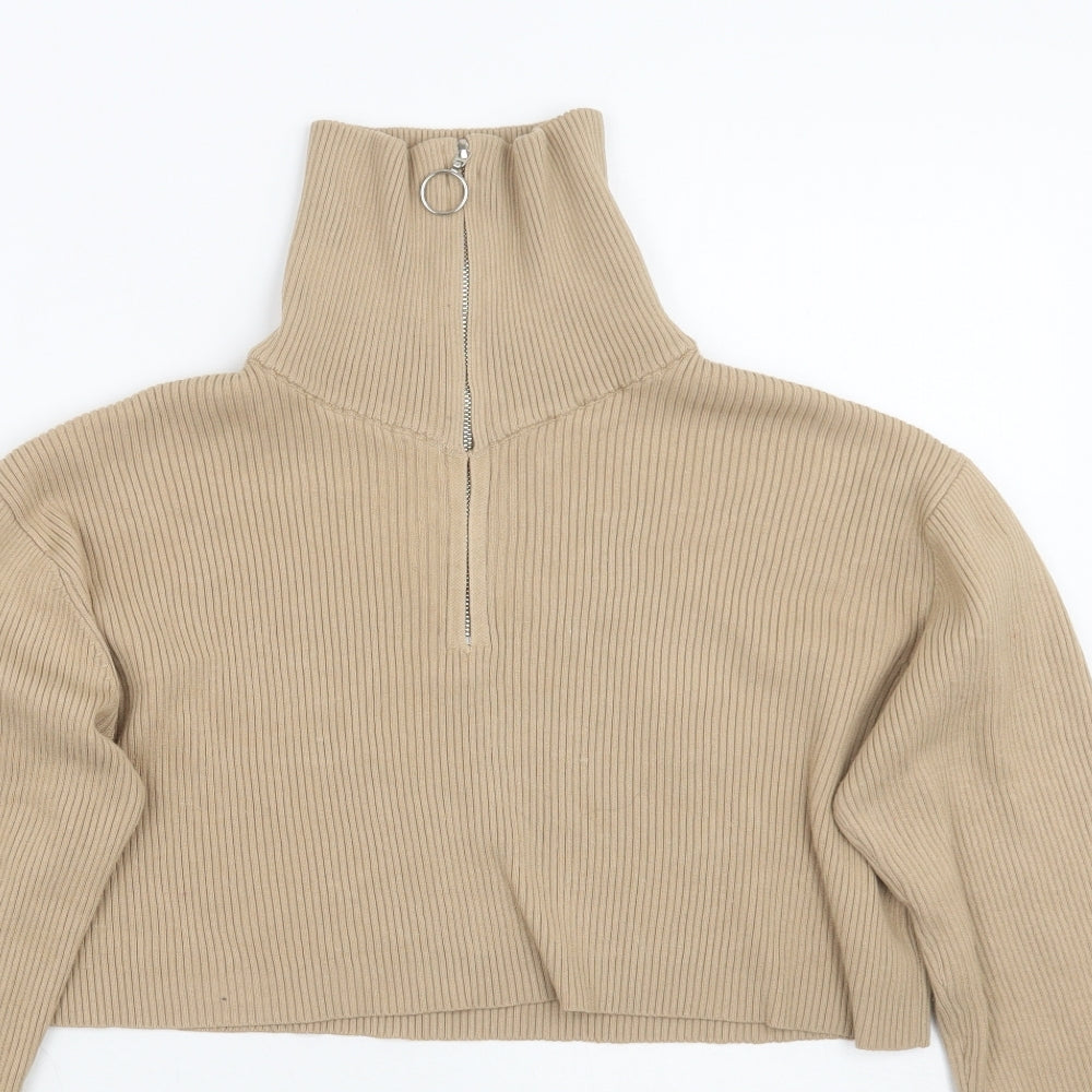 PRETTYLITTLETHING Womens Beige   Pullover Jumper Size S