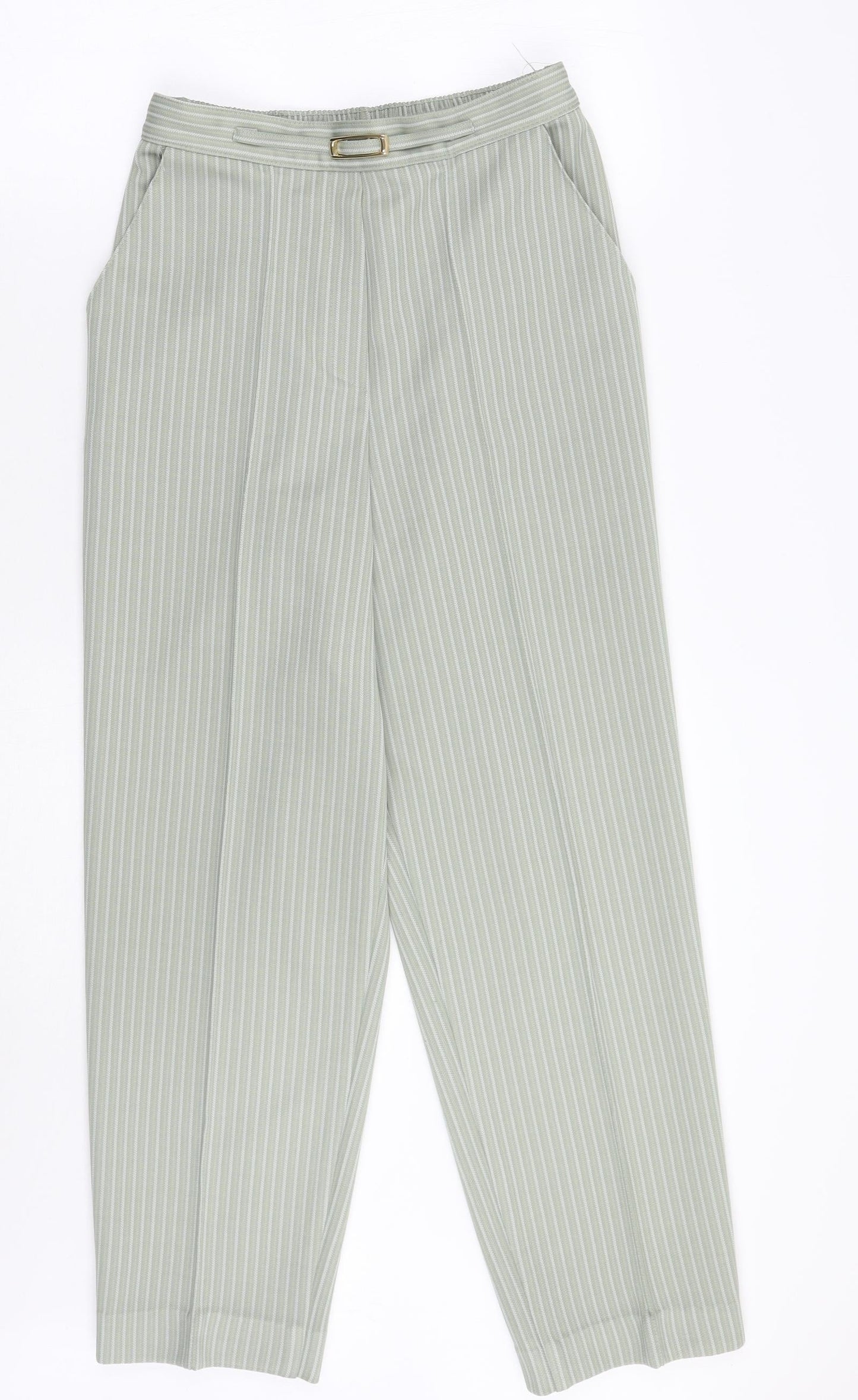 Marks and Spencer Womens Green  Rayon Trousers  Size 12 L26 in
