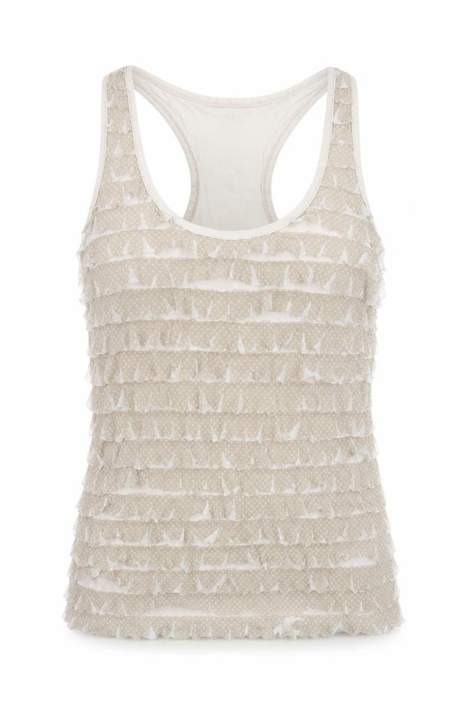 River Island Womens Beige Polka Dot  Basic Tank Size 10