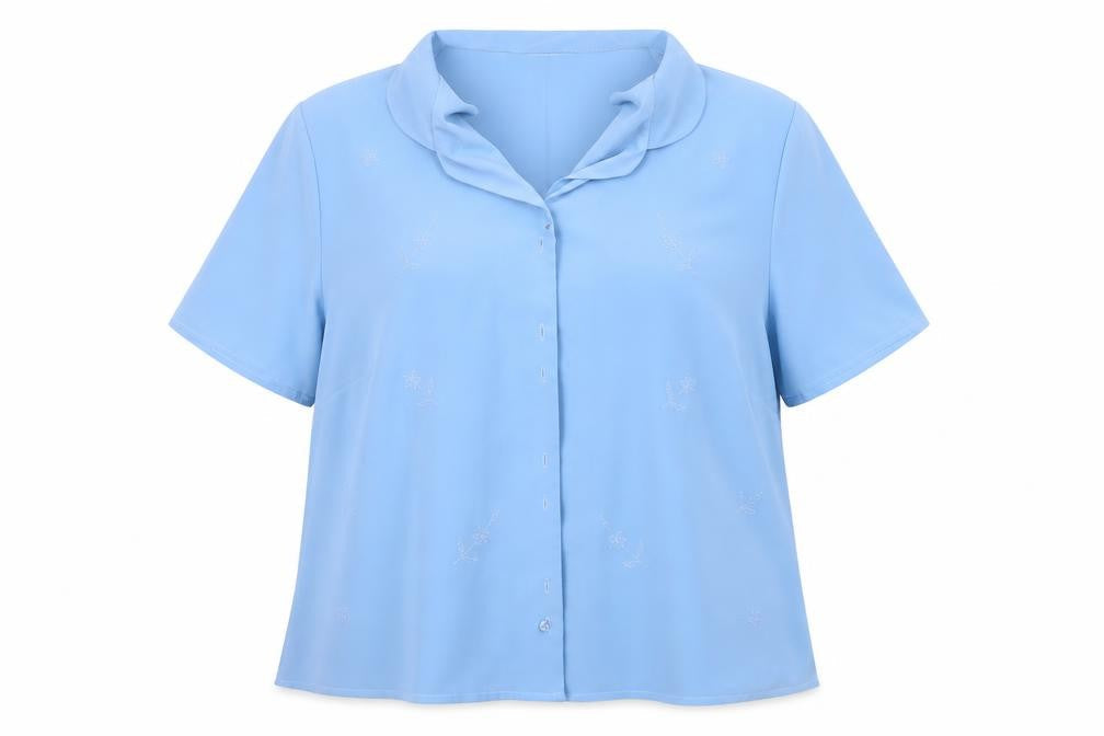 Debenhams Womens Blue Floral  Basic Button-Up Size 18