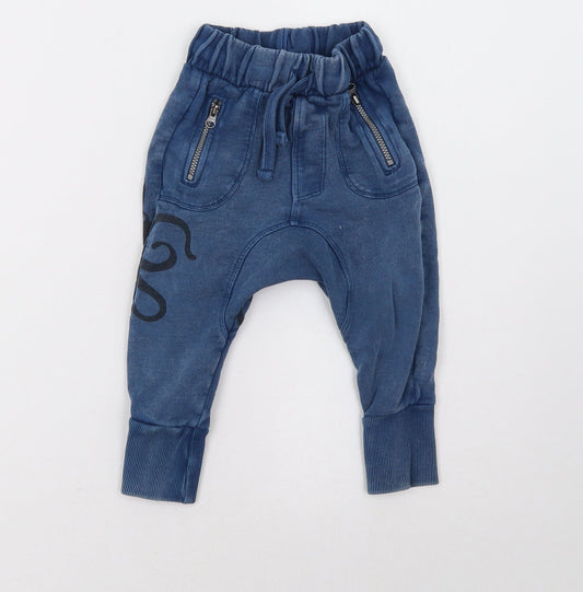 Mini Club Boys Blue   Jogger Trousers Size 9 Months