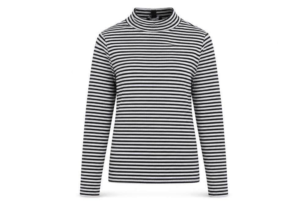 New Look Womens Black Striped  Pullover Sweatshirt Size 12