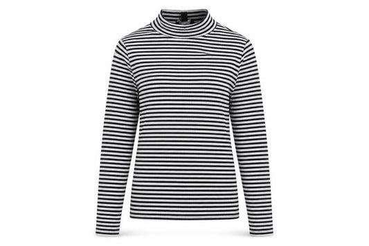 New Look Womens Black Striped  Pullover Sweatshirt Size 12