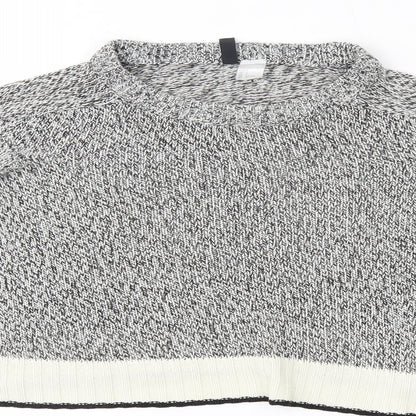 H&M Womens Grey   Cropped Blouse Size S