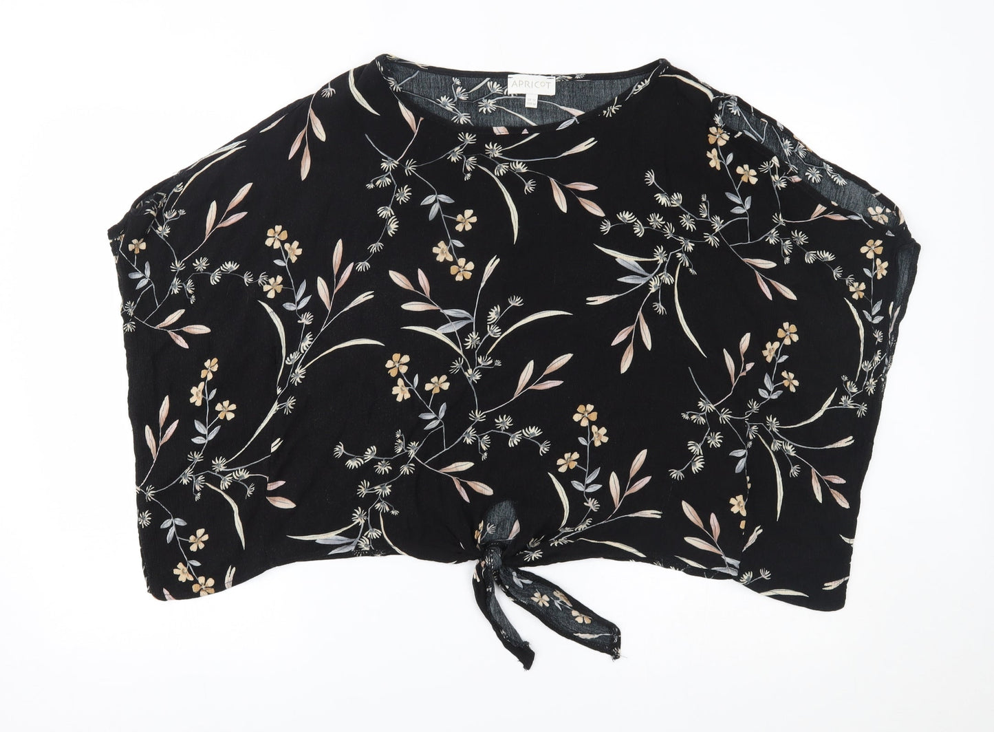 Apricot Womens Black Floral  Basic Blouse Size 12
