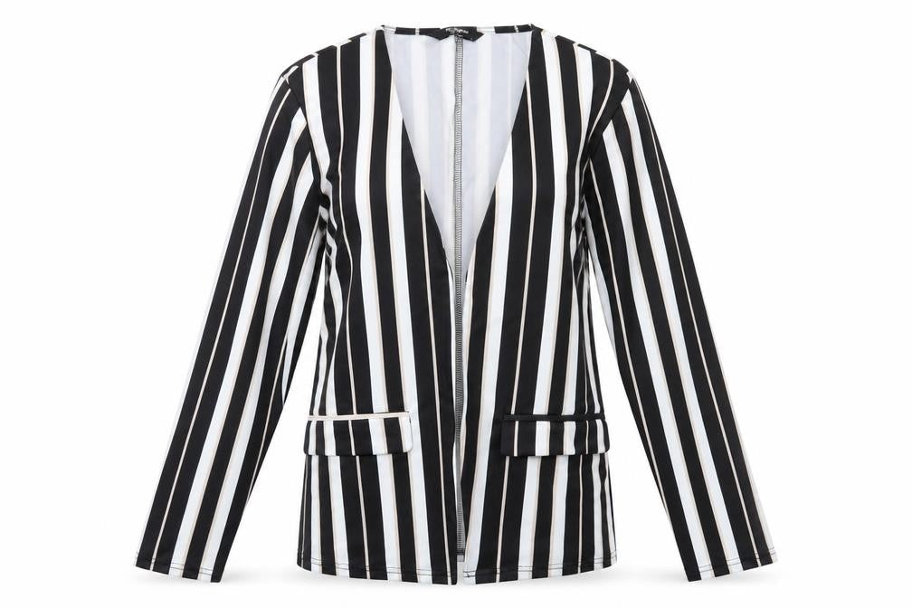 Zeagoo  Womens Black Striped  Cardigan Jumper Size L