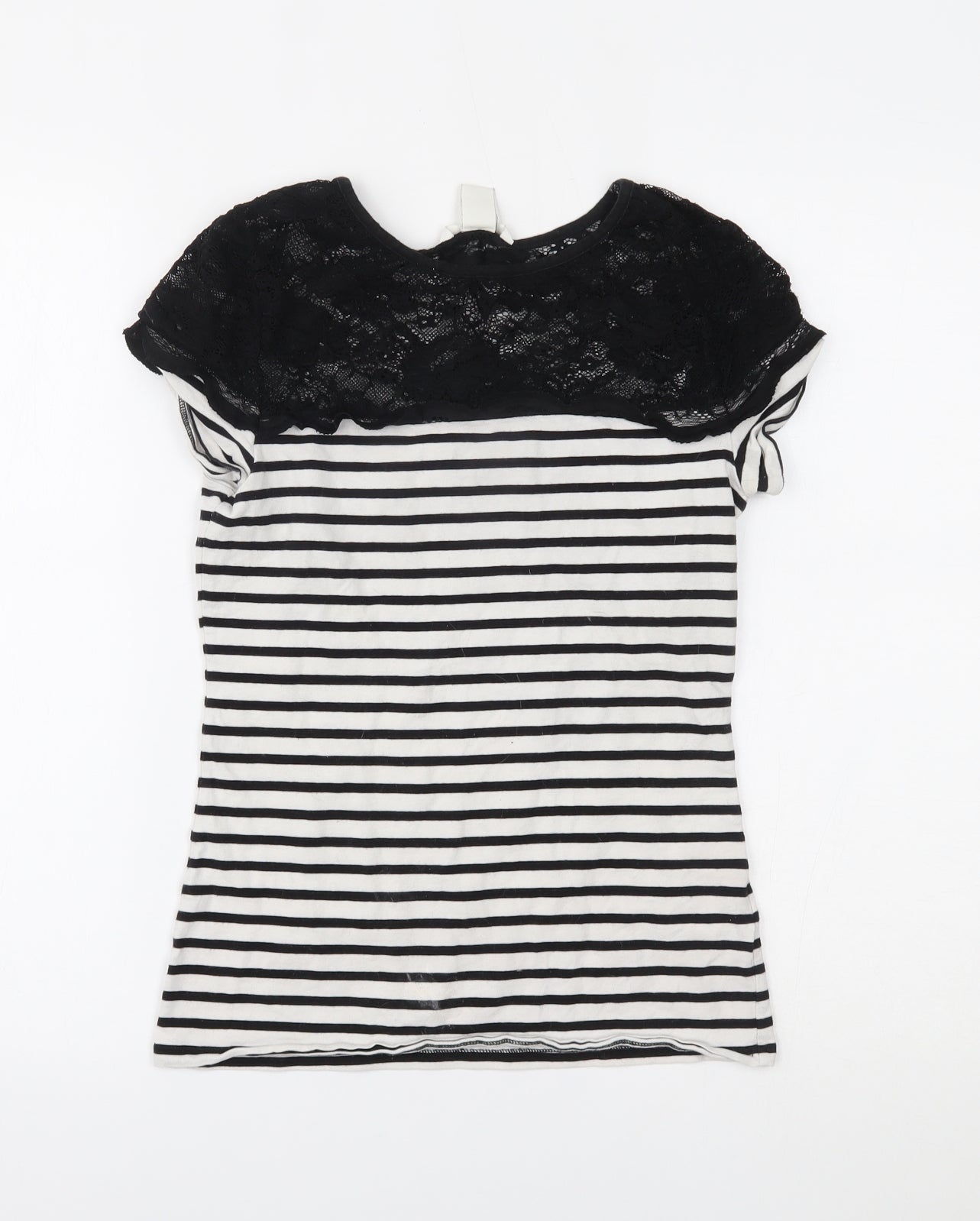 H&M Womens Black Striped  Basic Blouse Size S