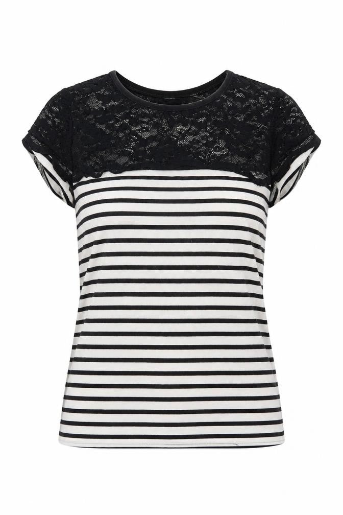 H&M Womens Black Striped  Basic Blouse Size S