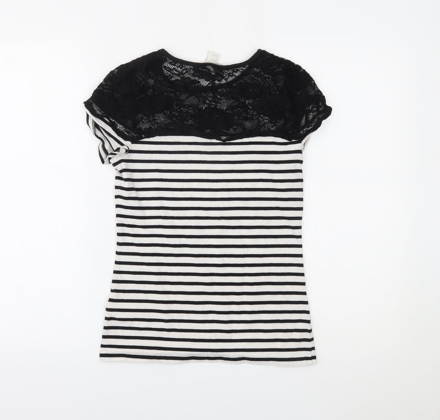 H&M Womens Black Striped  Basic Blouse Size S