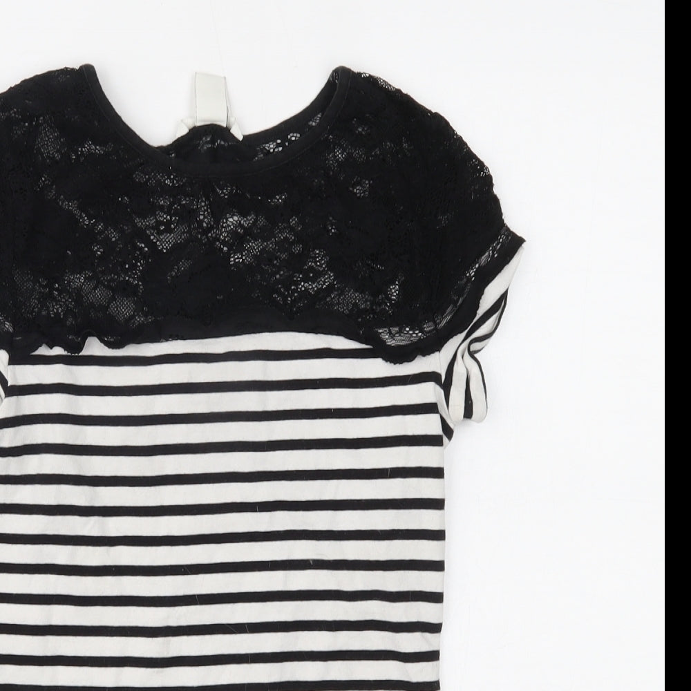 H&M Womens Black Striped  Basic Blouse Size S
