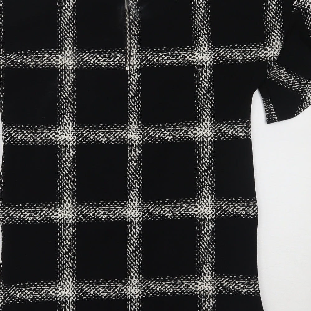 F&F Womens Black Check  Basic Blouse Size 6