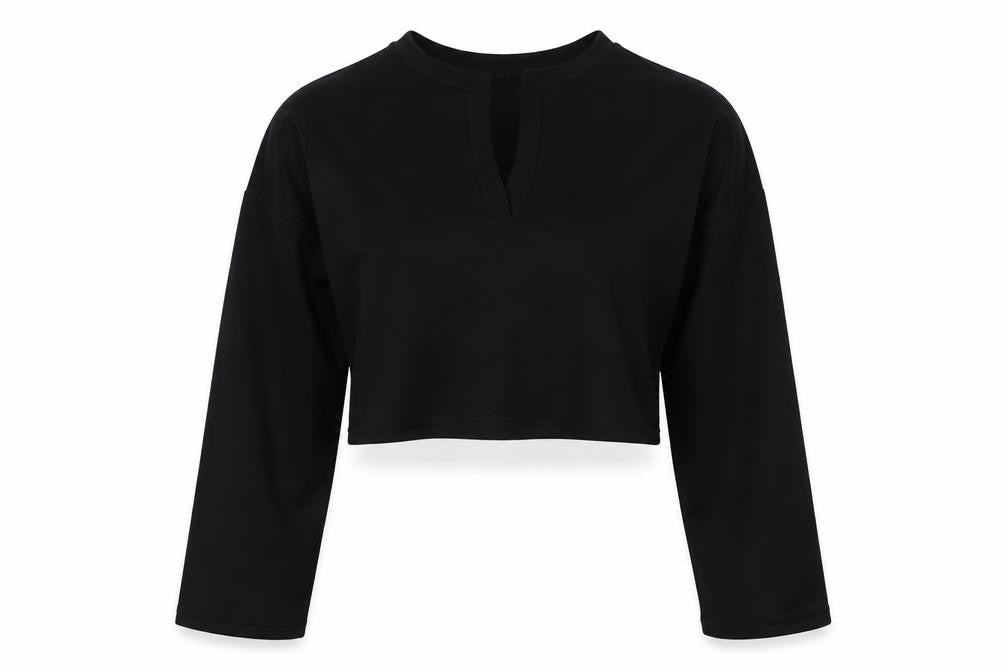 Boohoo Womens Black   Cropped Blouse Size 14
