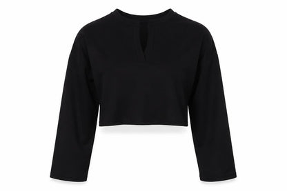 Boohoo Womens Black   Cropped Blouse Size 14