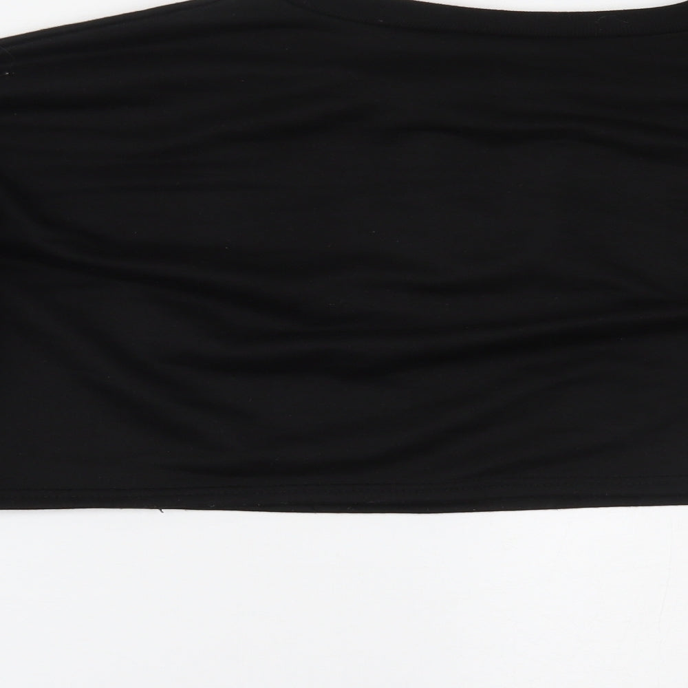 Boohoo Womens Black   Cropped Blouse Size 14