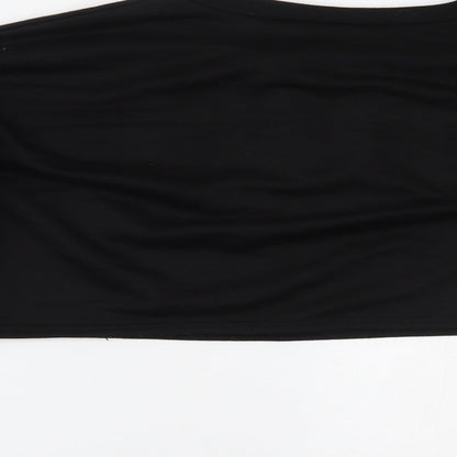 Boohoo Womens Black   Cropped Blouse Size 14