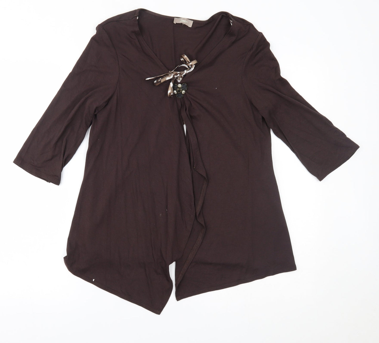 Soon Womens Brown   Basic Blouse Size 14