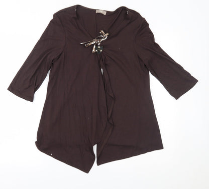 Soon Womens Brown   Basic Blouse Size 14