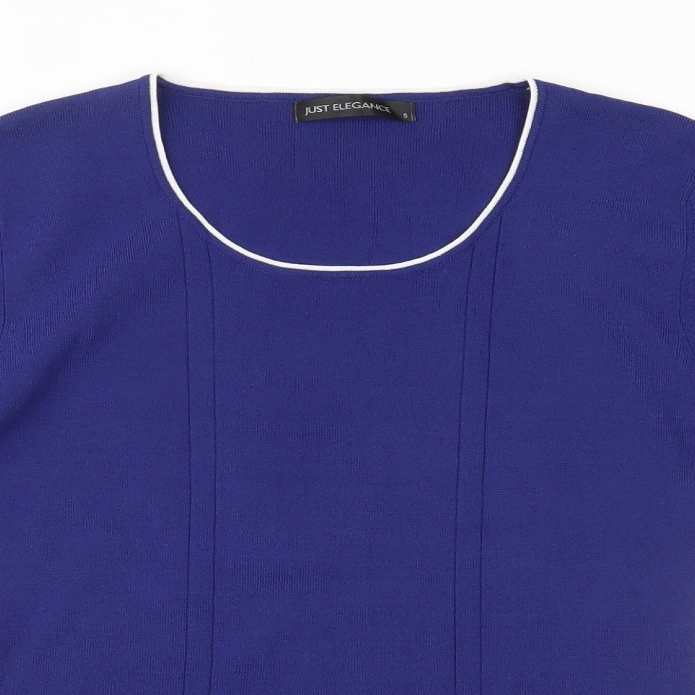 JUST ELEGANCE Womens Blue   Basic Blouse Size S