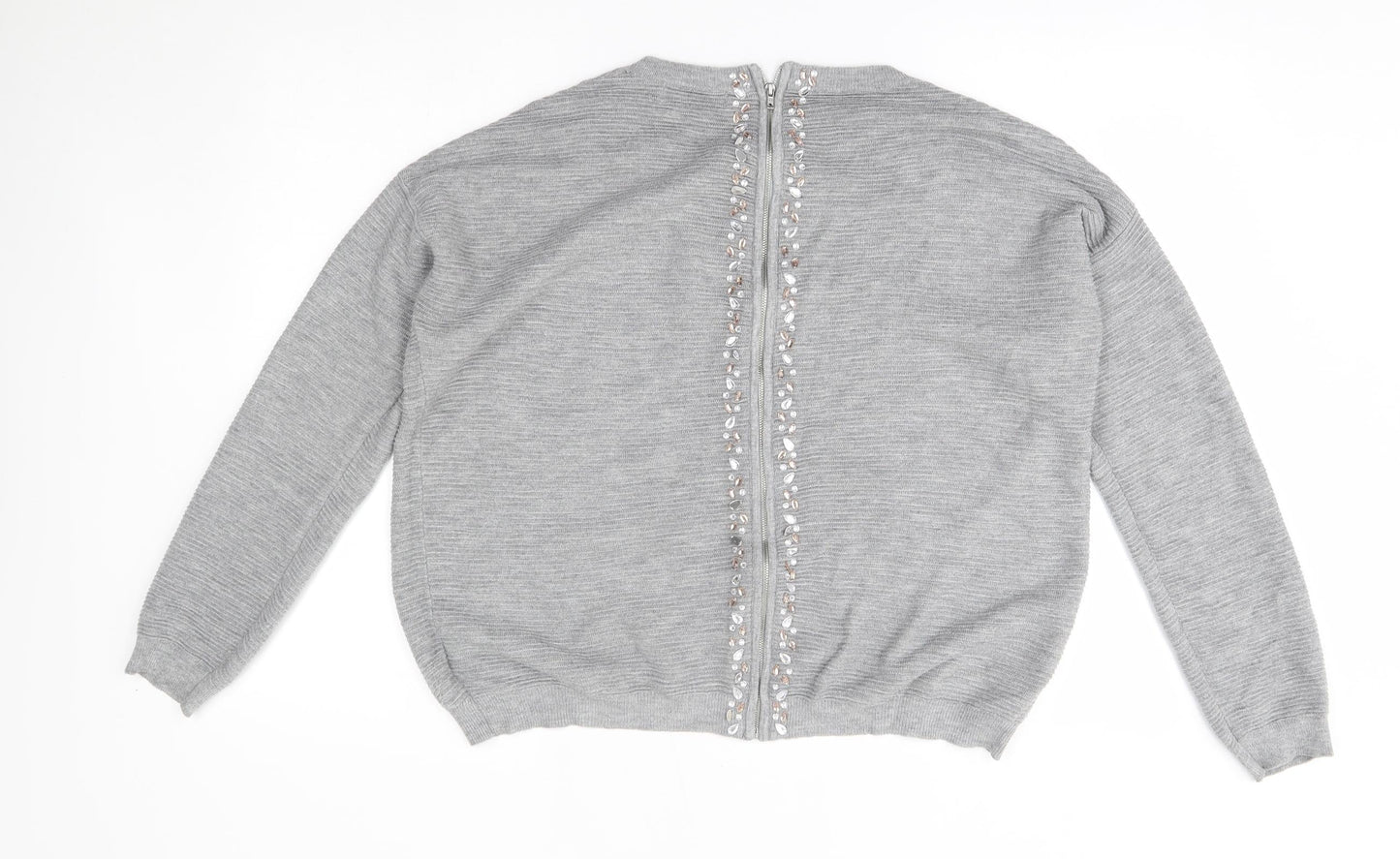 NEXT Womens Grey   Full Zip Jumper Size 12  - reverse fastening