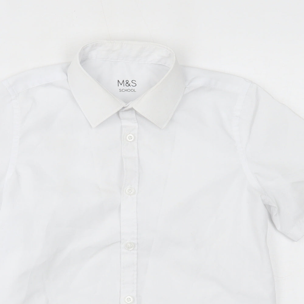 M&S Boys White   Basic Button-Up Size 8-9 Years