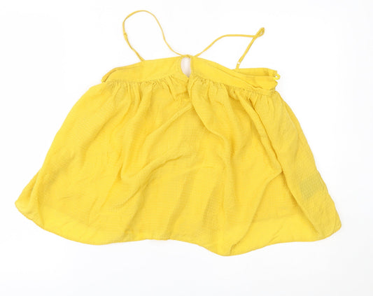 H&M Womens Yellow   Basic Blouse Size 6