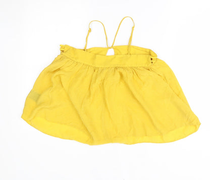 Preloved H&M Womens Yellow   Basic Blouse Size 6 - Back
