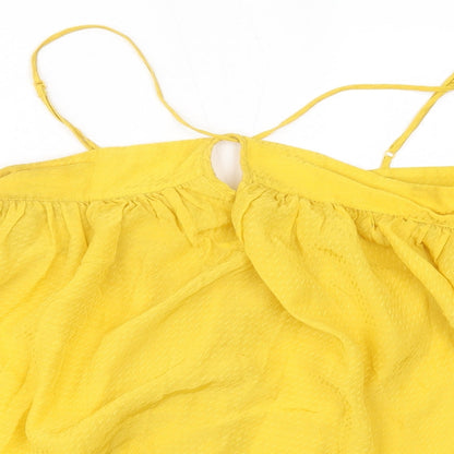 Preloved H&M Womens Yellow   Basic Blouse Size 6 - Detail