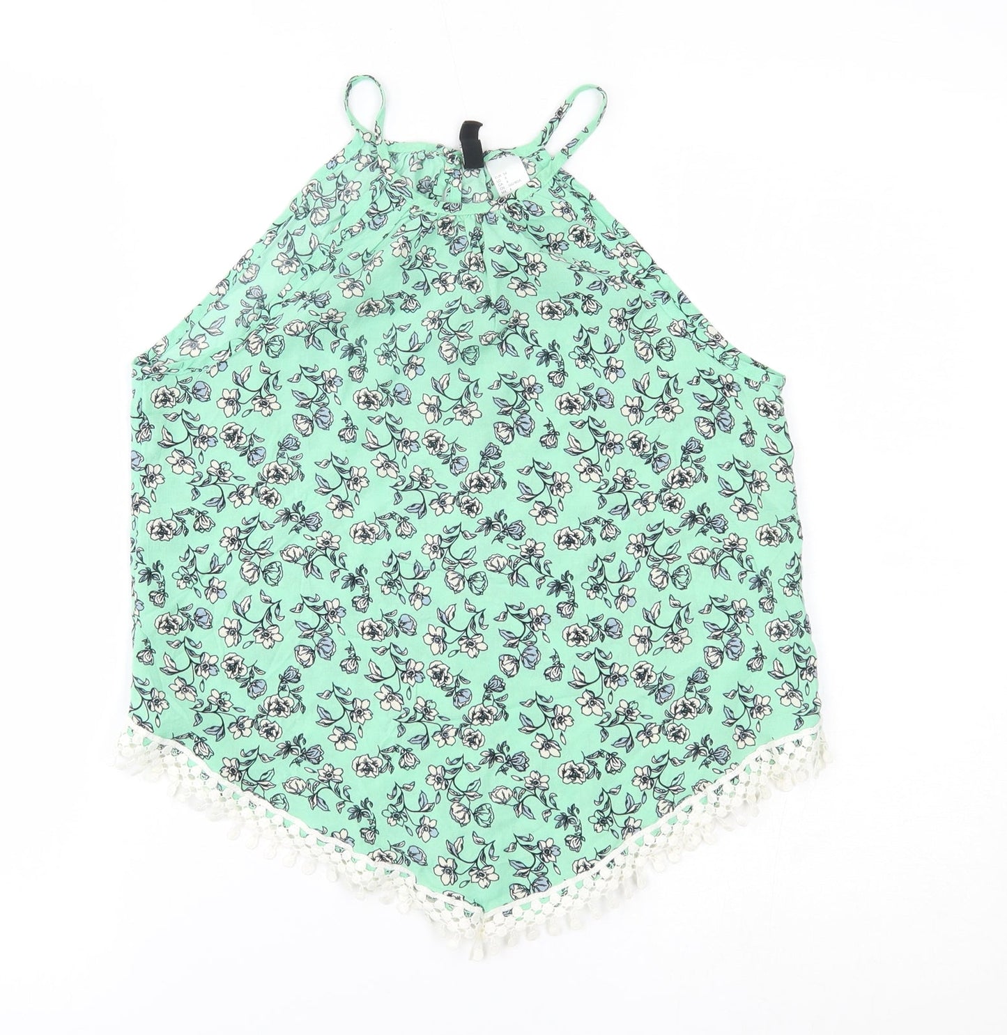 H&M Womens Green Floral  Camisole Blouse Size 6
